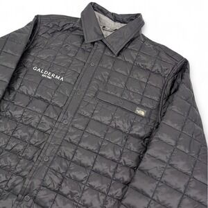 The North Face Thermoball Shirt Jacket Mens Black Logo Quilted Puffer Gorpcore
